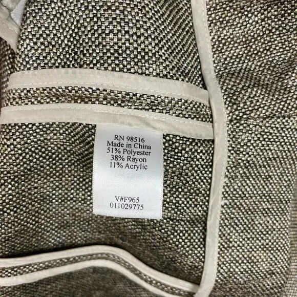 Coldwater Creek | Brown Textured Tweed Embellished Layering Career Jacket - Picture 8 of 9